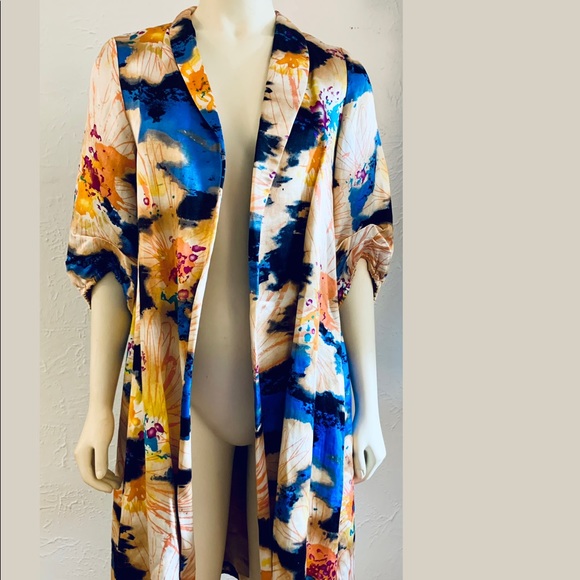 Vintage Silk DVM Diane Von Furstenberg Abstract Floral Statement Jacket Sz S/XS - Picture 2 of 12